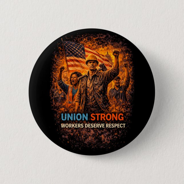 Union Strong Rising 6 Cm Round Badge (Front)