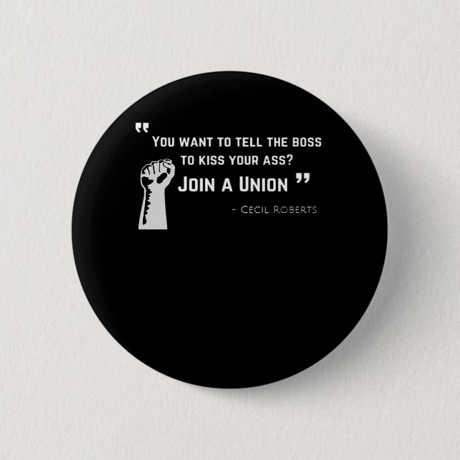 Union Strong  - Union Worker Trend Labour Day 6 Cm Round Badge (Front)