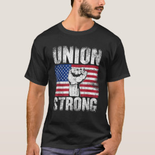 Union Strong USA Flag Labour Day T-Shirt