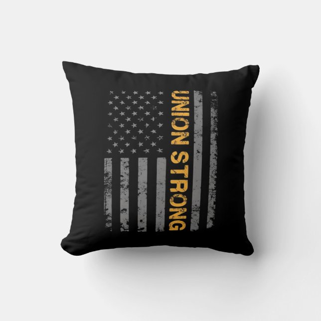 Union Strong With American Flag Classic Cushion (Front)
