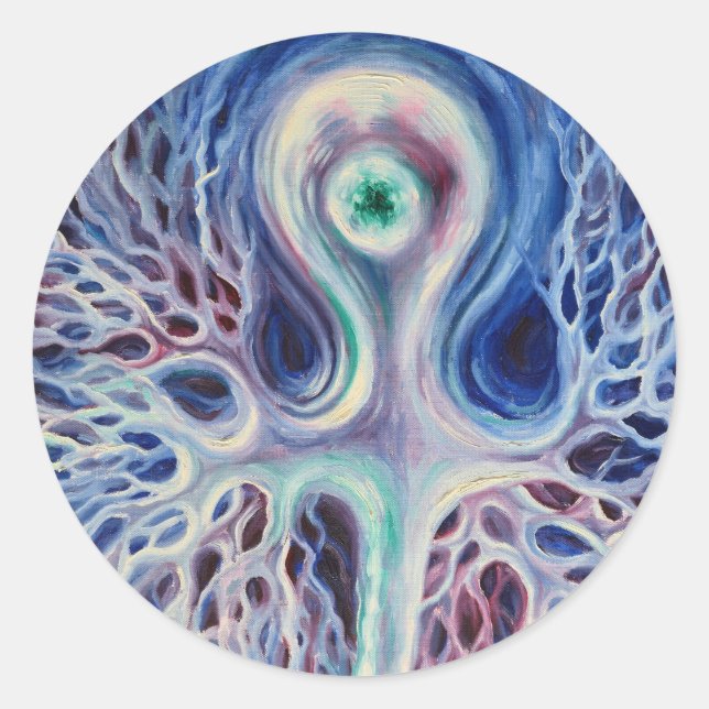 Unipolar neuron classic round sticker (Front)