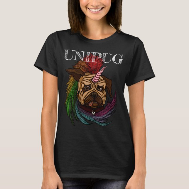 Unipug Female T-Shirt (Black) (Front)