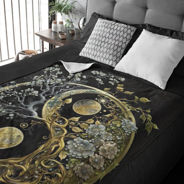 Uniqie Intricate Modern Design Yin and Yang Fleece Blanket (Creator Uploaded)
