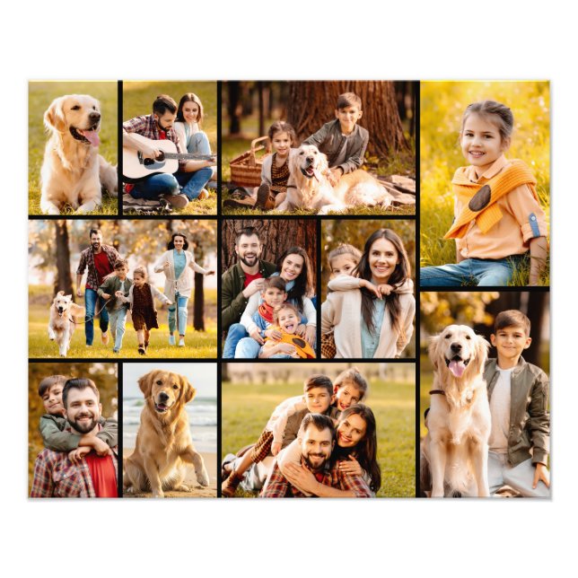 Unique 11 Photo Collage Minimalist Simple Black (Front)