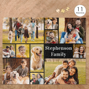 Unique 11 Photo Collage Simple Personalised Jigsaw Puzzle