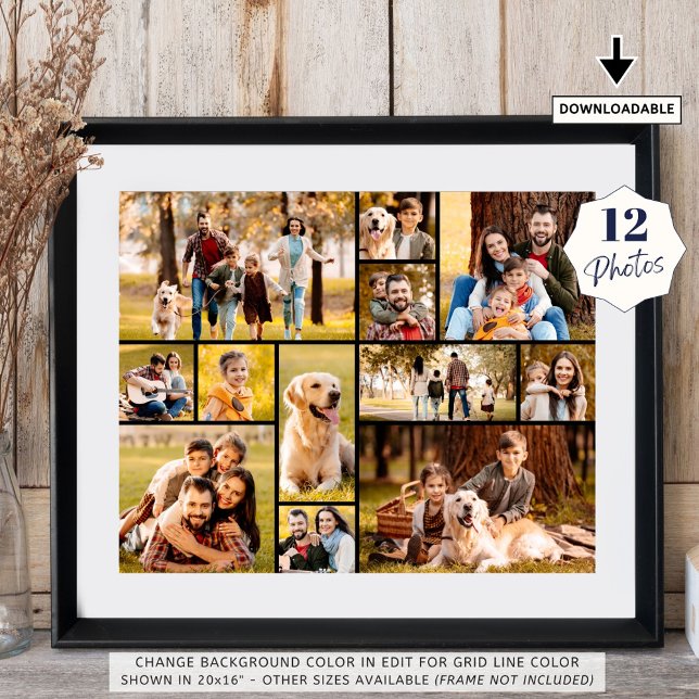 Unique 12 Photo Collage Minimalist Simple Poster (Creator Uploaded)