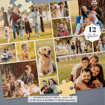 Unique 12 Photo Collage Simple Jigsaw Puzzle<br><div class="desc">Unique 12 Photo Collage Simple Jigsaw Puzzle. Create a unique and fun photo collage puzzle utilising this easy-to-upload template with 12 pictures in various shapes and sizes. Personalise further with your custom text or change background colour in EDIT--make a text overlay in your choice of font style and colour on...</div>