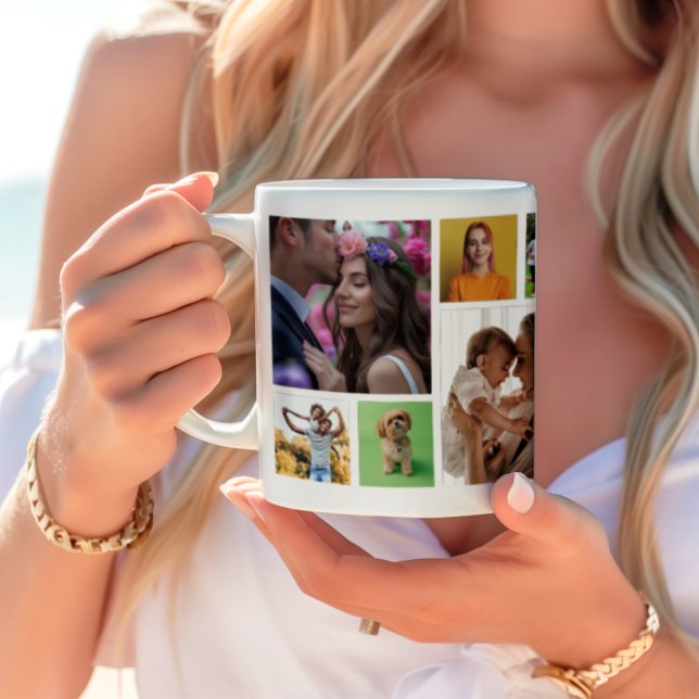  Unique 12 Square Photo Memory Two-Tone Coffee Mug (Creator Uploaded)