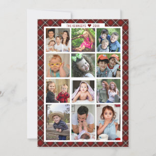 Unique 13 Photo Collage Family Year In Review Holiday Card