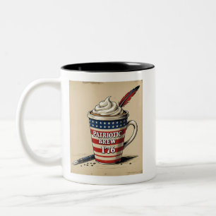 Unique 1776 Patriotic Brew Coffee Cup with Quill