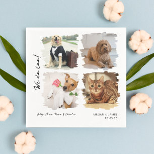 Unique 4 Photos We Do Too Pet Cats Dogs Wedding Napkin