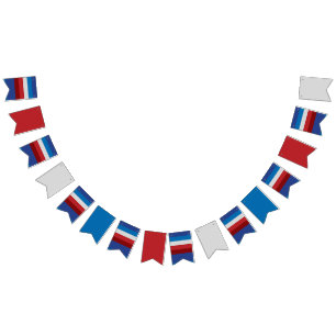 Unique 4th of July Retro Multicolor Striped  Bunting