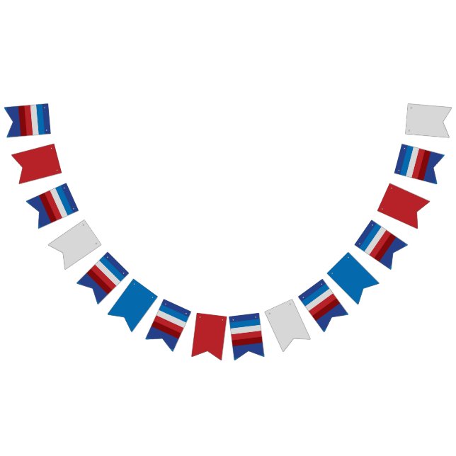 Unique 4th of July Retro Multicolor Striped  Bunting (All)