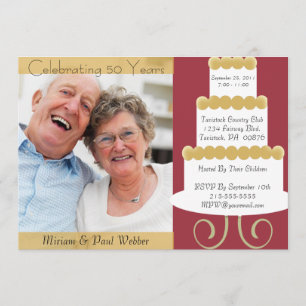 Unique 50th Anniversary Invitation With Photo in
