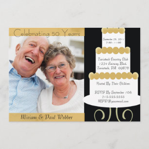 Unique 50th Anniversary Party Invitation With Phot