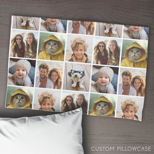 Unique 6 Photo Collage - Pattern All Over Pillowcase (Create Your Own Photo Collage Pillowcase)
