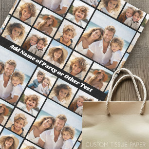 Unique 9 Photo Collage with optional backbround Tissue Paper
