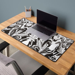 Unique Abstract B&W  Marble Liquid  Desk Mat