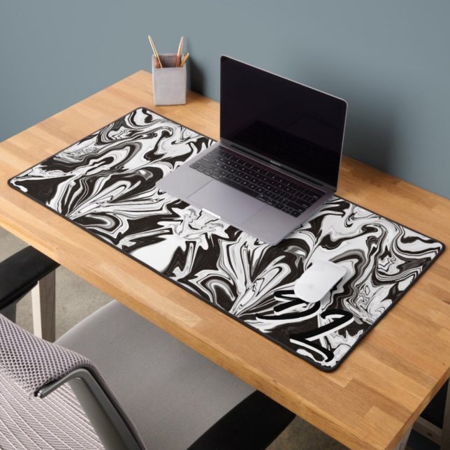 Unique Abstract B&W  Marble Liquid  Desk Mat (Creator Uploaded)