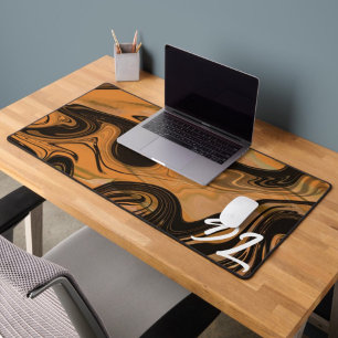 Unique Abstract Brown  Marble Liquid  Desk Mat