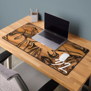 Unique Abstract Brown  Marble Liquid  Desk Mat