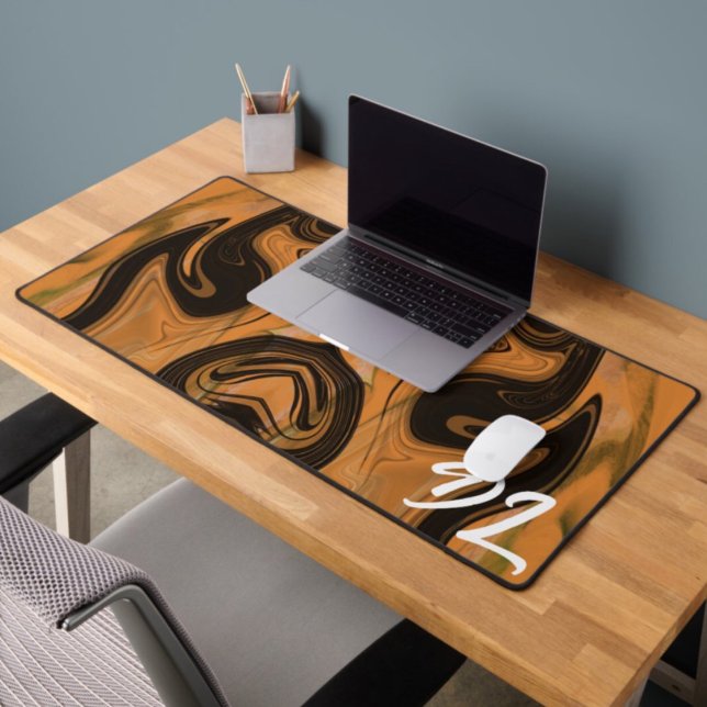 Unique Abstract Brown  Marble Liquid  Desk Mat (Creator Uploaded)