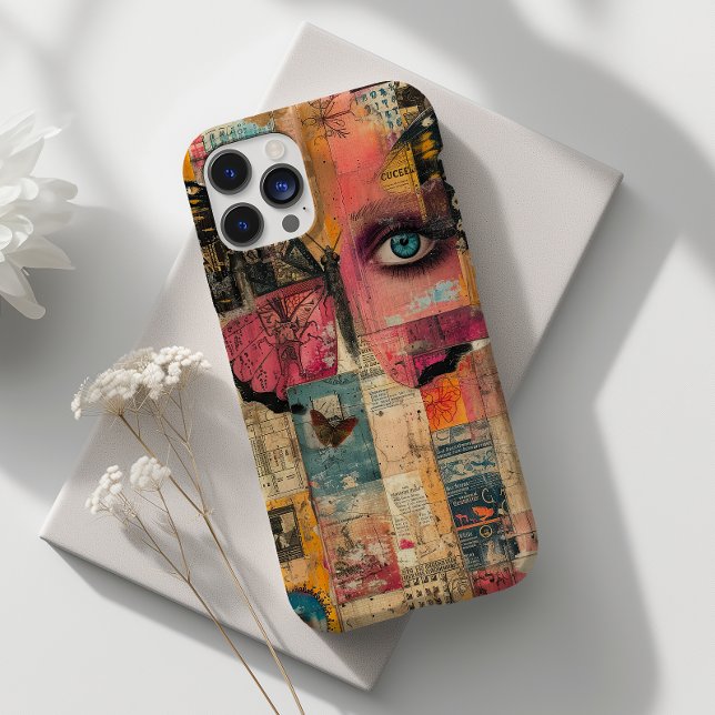 Unique Abstract Collage Eye and Butterfly Design Case-Mate iPhone Case (Creator Uploaded)
