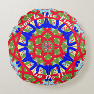 Unique Abstract Colourful Mandala Round Cushion