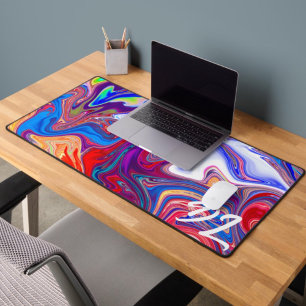 Unique Abstract Colourful Marble Liquid  Desk Mat
