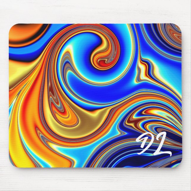 Unique Abstract Colourful Marble Liquid  Mousepad (Front)
