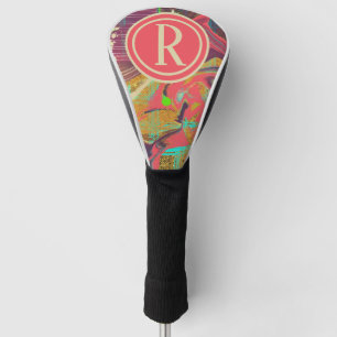 Unique Abstract Colourful Monogram Initial Golf Head Cover