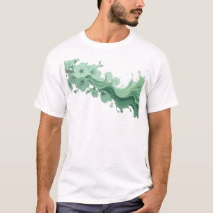 Unique ABSTRACT FLOWER Fashion Art T-Shirt