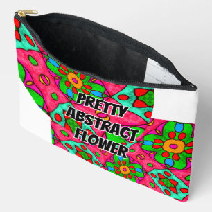 Unique Abstract Flowers Pattern Accessory Pouch