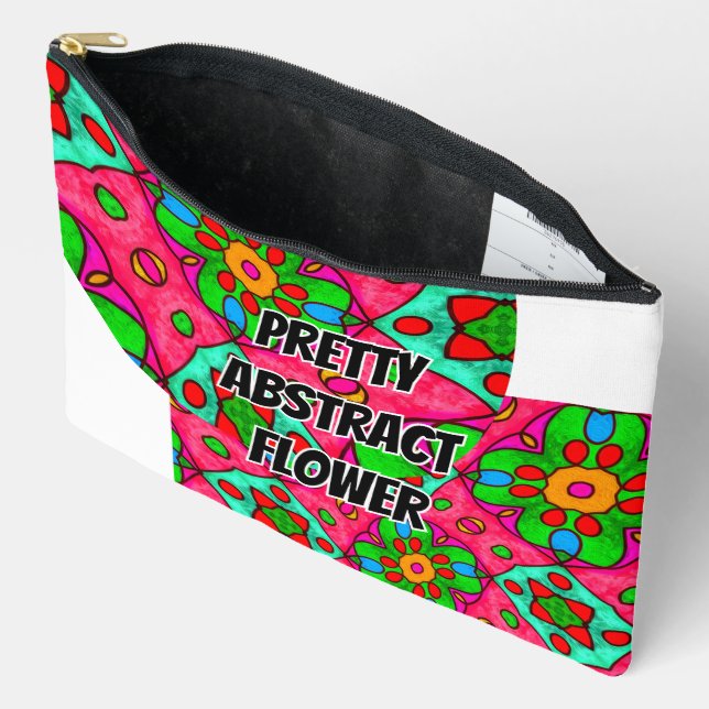Unique Abstract Flowers Pattern Accessory Pouch (Open)