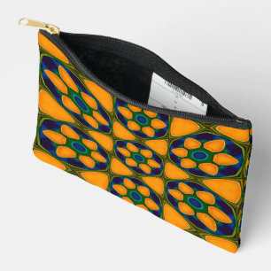 Unique Abstract Flowers Pattern Accessory Pouch