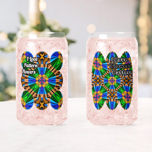 Unique Abstract Flowers Pattern Can Glass (Insitu (Wedding))
