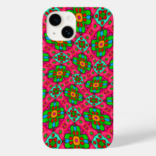 Unique Abstract Flowers Pattern Case-Mate iPhone 14 Case