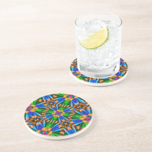 Unique Abstract Flowers Pattern Coaster