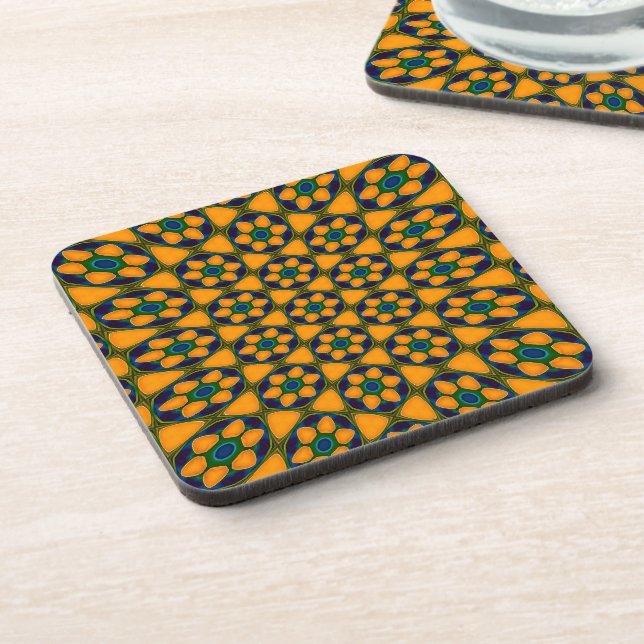Unique Abstract Flowers Pattern Coaster (Left Side)