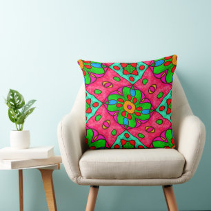 Unique Abstract Flowers Pattern Cushion