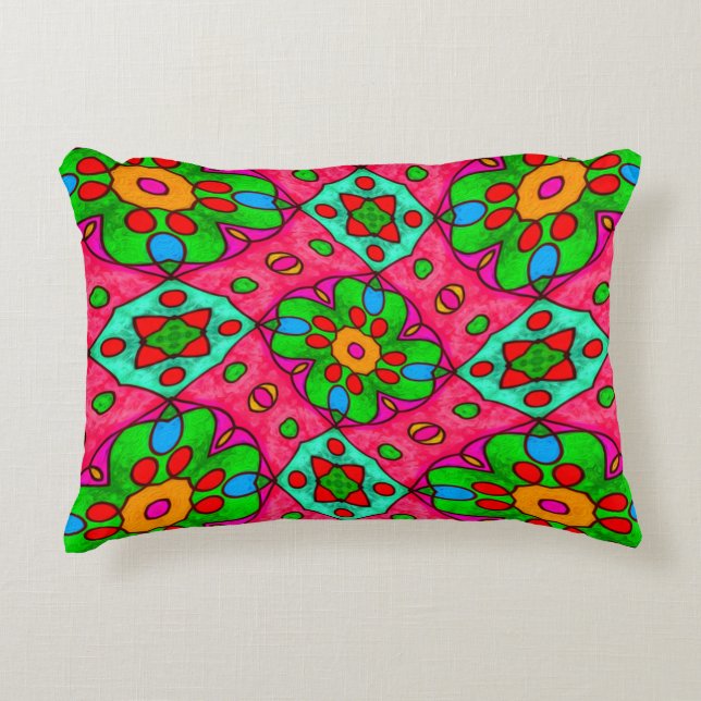 Unique Abstract Flowers Pattern Decorative Cushion (Front)