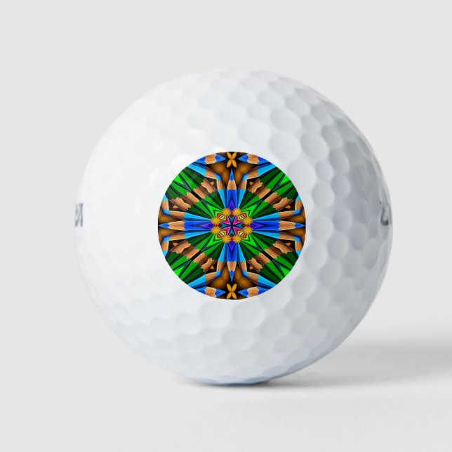 Unique Abstract Flowers Pattern Golf Balls (Front)
