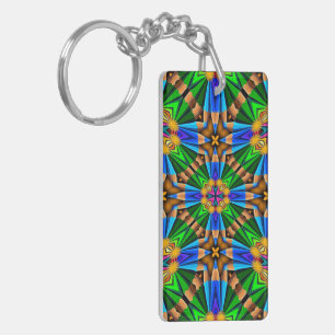 Unique Abstract Flowers Pattern Key Ring