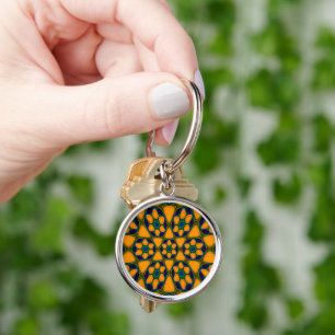 Unique Abstract Flowers Pattern Key Ring