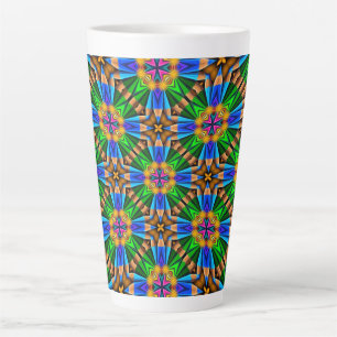 Unique Abstract Flowers Pattern Latte Mug