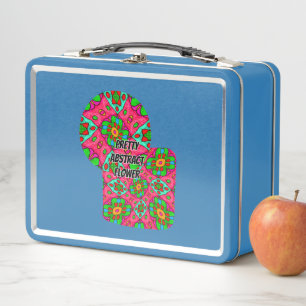 Unique Abstract Flowers Pattern Metal Lunch Box