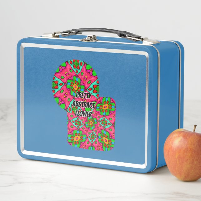 Unique Abstract Flowers Pattern Metal Lunch Box (In Situ)