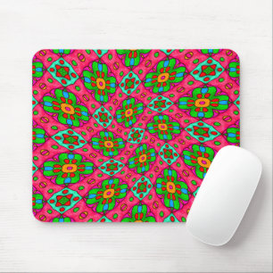 Unique Abstract Flowers Pattern Mouse Pad