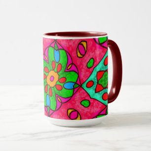 Unique Abstract Flowers Pattern Mug