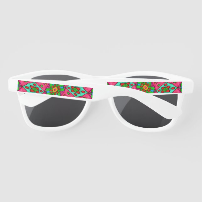 Unique Abstract Flowers Pattern Sunglasses (Back)